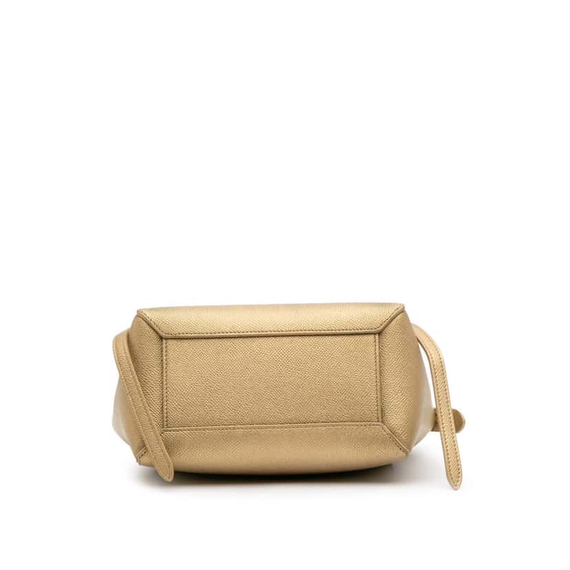 Celine Nano Grained Calfskin Belt Bag Gold Leather Good condition - Inside View