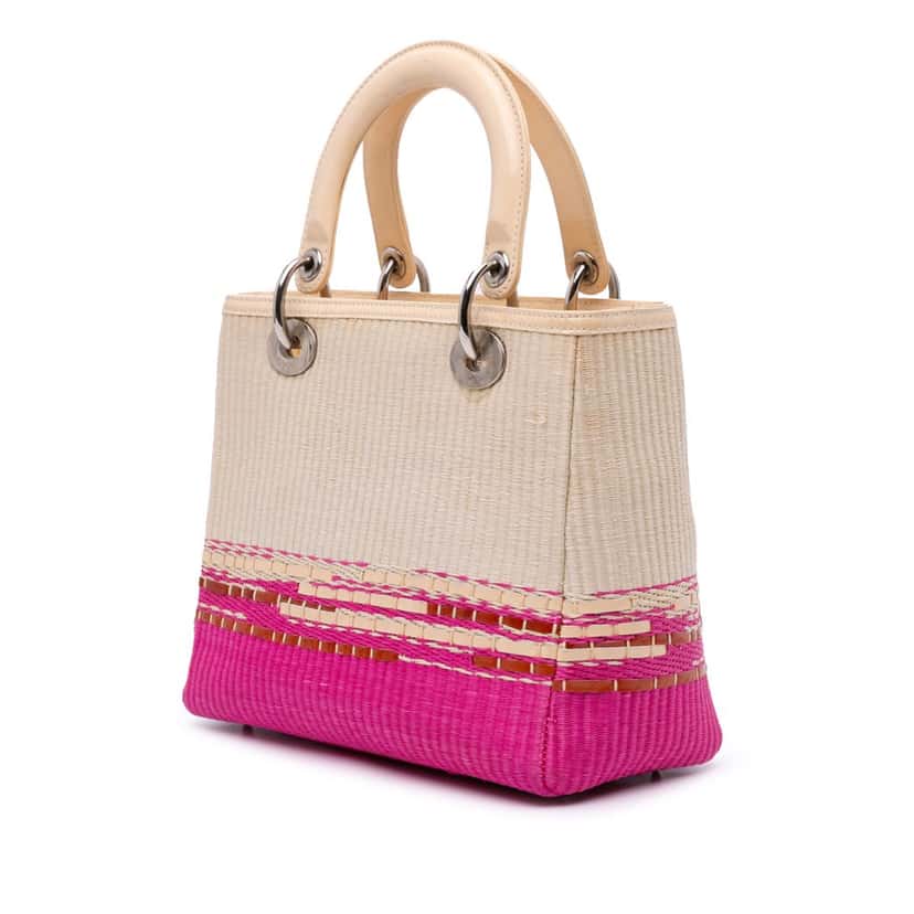 Dior Medium Raffia Lady Dior Brown Good condition - Back View