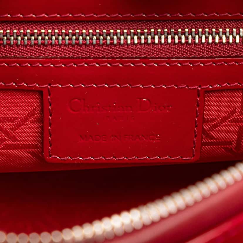 Dior Medium Patent Cannage Lady Dior Red Leather Good condition - Box View