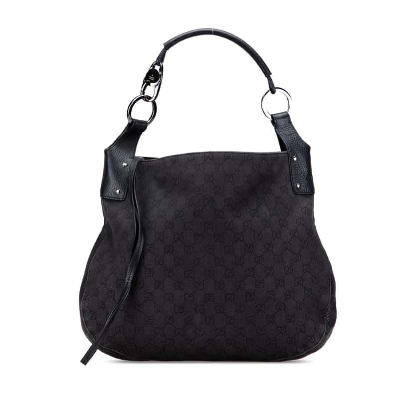 Gucci Large GG Denim Hobo Black Denim Good condition - Front View