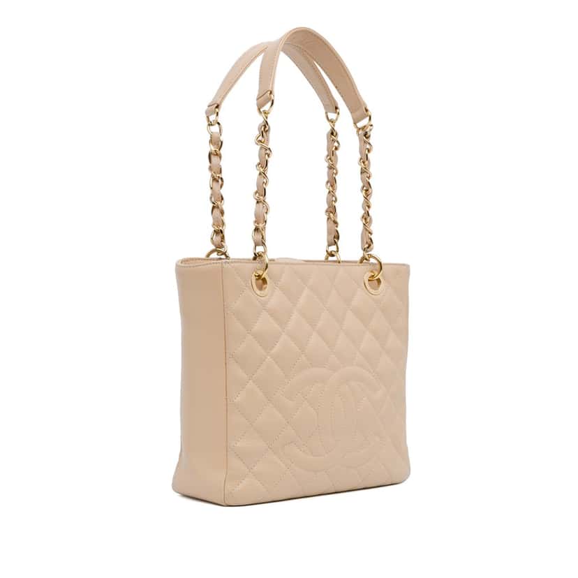 Chanel Caviar Petite Shopping Tote Brown Leather Good condition - Back View