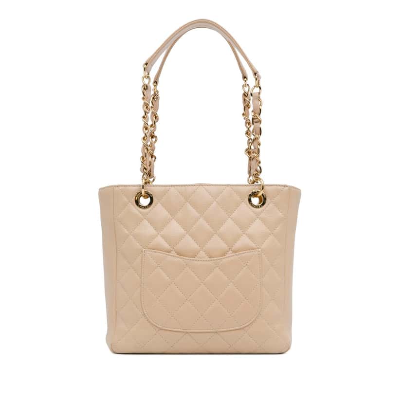 Chanel Caviar Petite Shopping Tote Brown Leather Good condition - Inside View