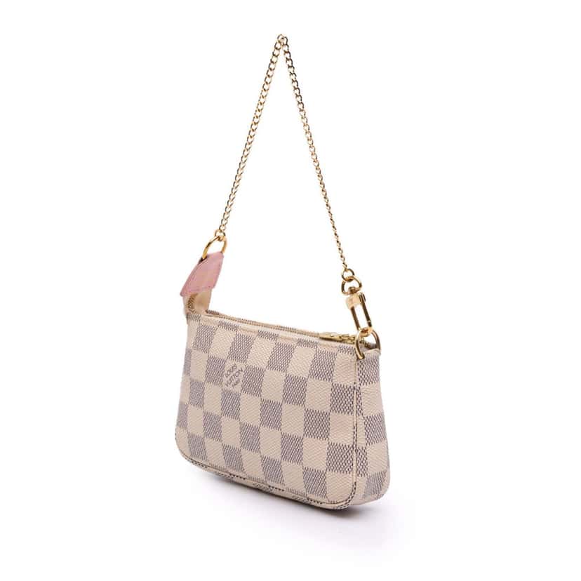 Louis Vuitton Damier Azur Christmas Birds Mini Pochette Accessoires White Canvas Good condition - Back View