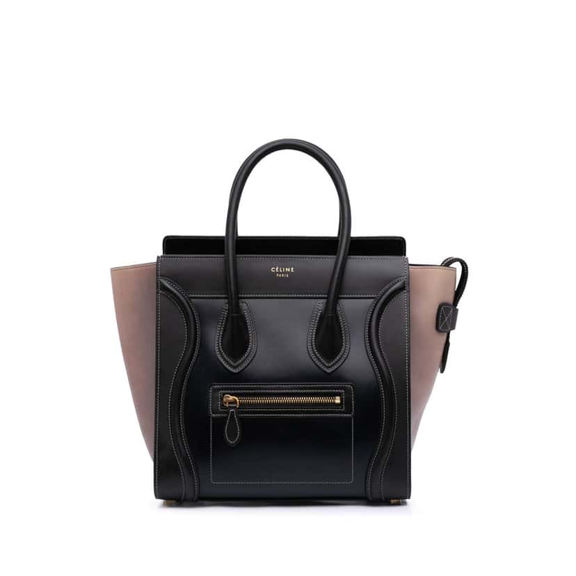 Celine Micro Tricolor Leather Luggage Tote Blue Leather Good condition - Front View