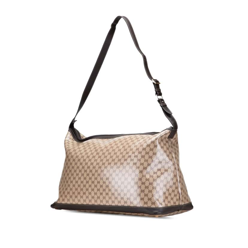 Gucci XL GG Crystal Travel Bag Brown Canvas Good condition - Back View