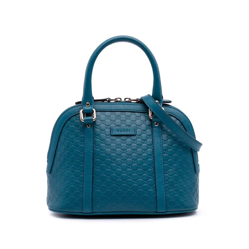 Gucci Mini Microguccissima Dome Satchel Blue Leather Good condition - Front View