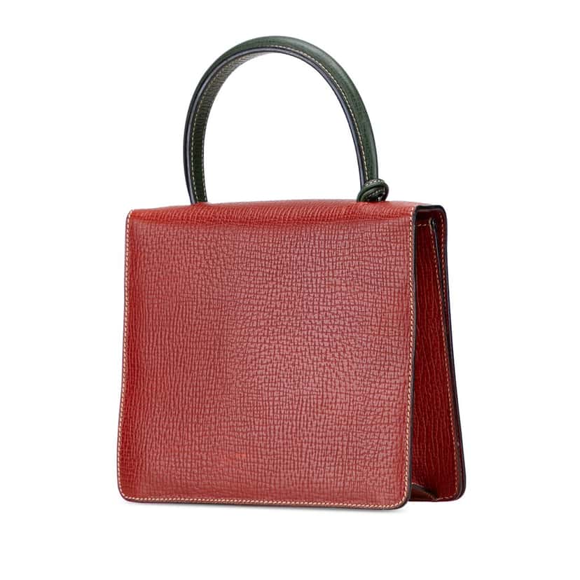Loewe Textured Leather Barcelona Handbag Red Leather Good condition - Back View