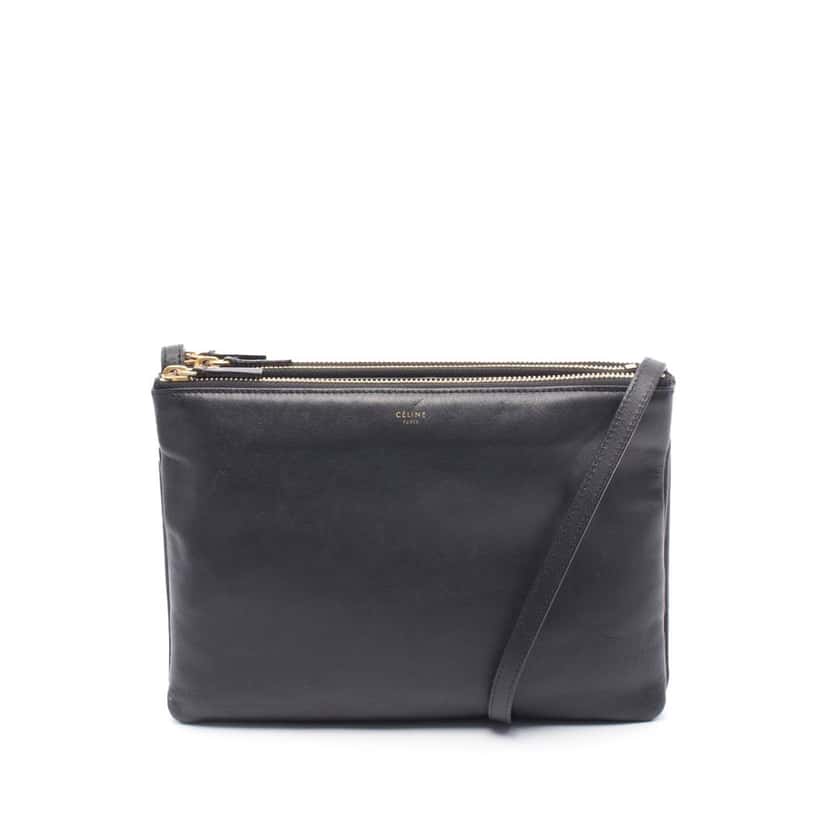 Celine Large Lambskin Trio Crossbody Black Leather Good condition - Front View