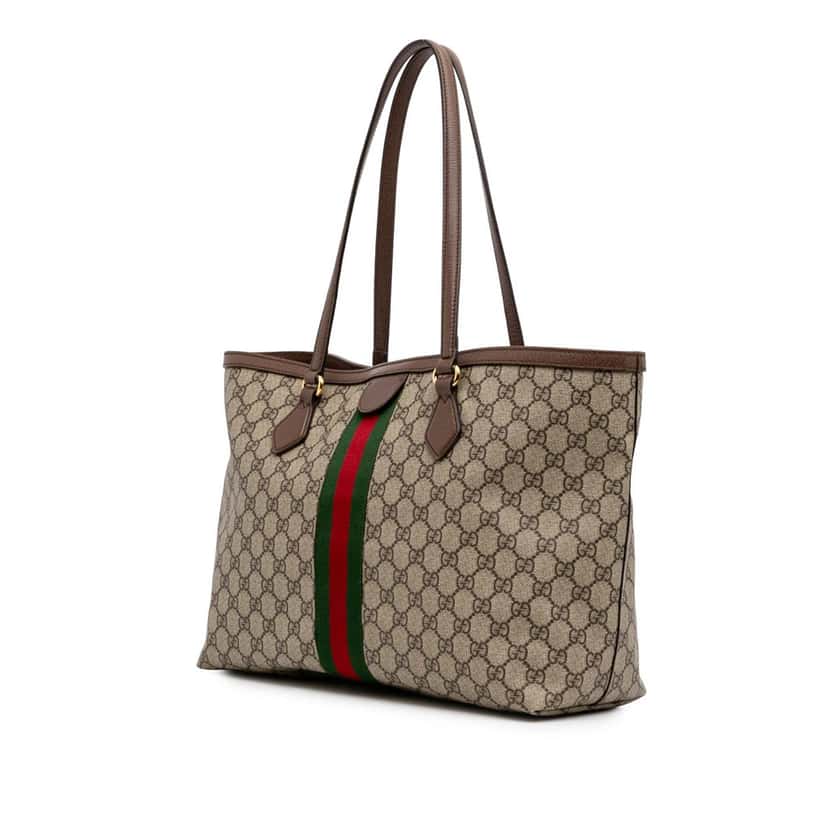 Gucci Medium GG Supreme Ophidia Tote Brown Canvas Good condition - Back View