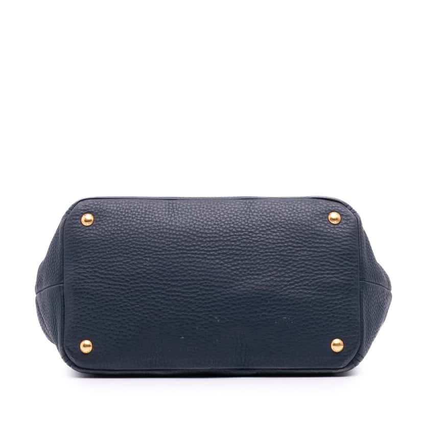 Prada Vitello Daino Open Convertible Tote Blue Leather Good condition - Inside View