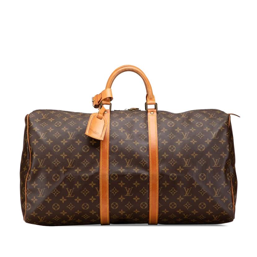 Louis Vuitton Monogram Keepall 55 Brown Canvas Good condition - Front View