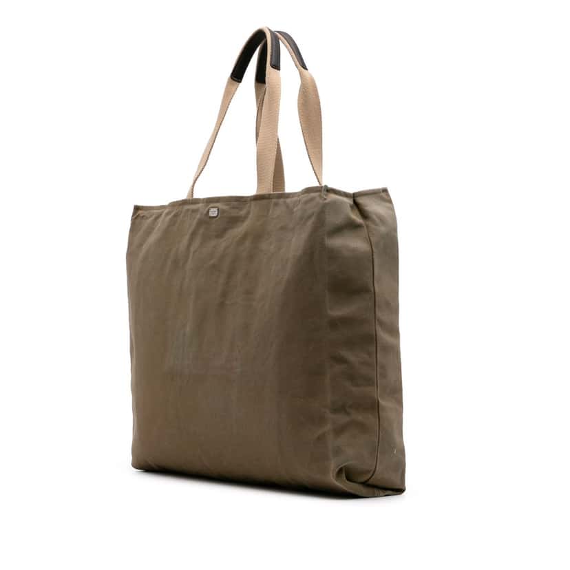 Dolce & Gabbana Canvas Family Beach Print Tote Brown Canvas Good condition - Back View