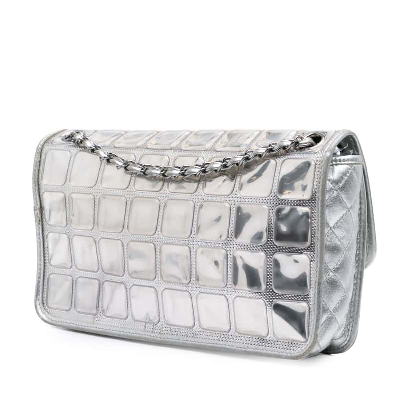 Chanel Vinyl Ice Cube Flap Silver Good condition - Back View