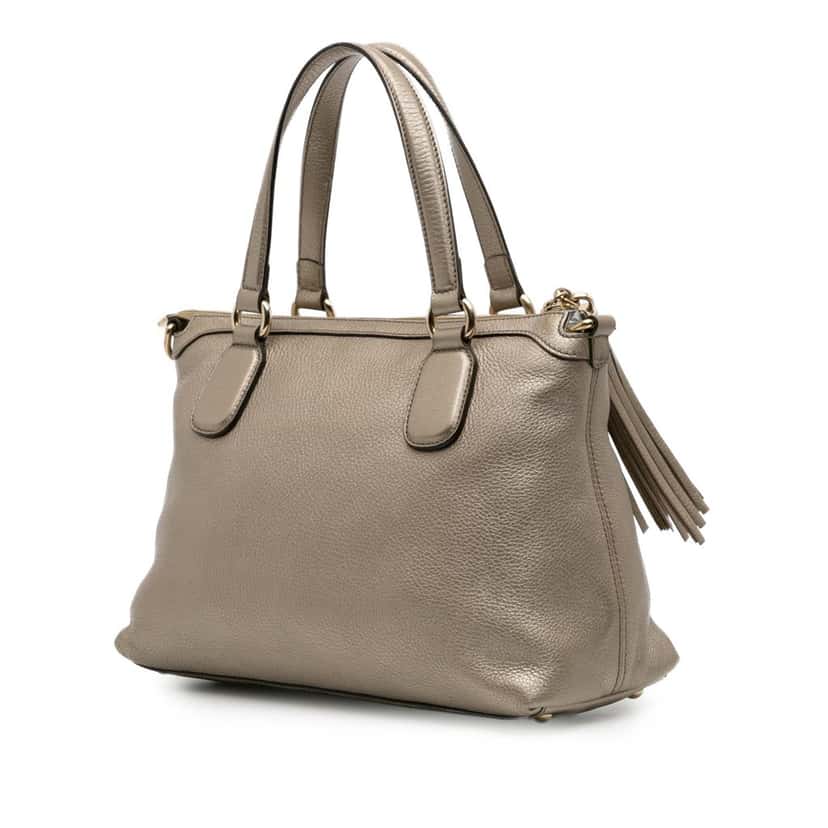 Gucci Small Metallic Leather Soho Working Satchel Gold Leather Good condition - Back View