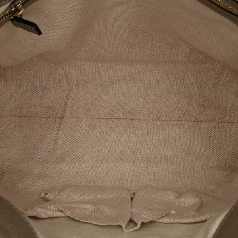 Gucci Small Metallic Leather Soho Working Satchel Gold Leather Good condition - Model View