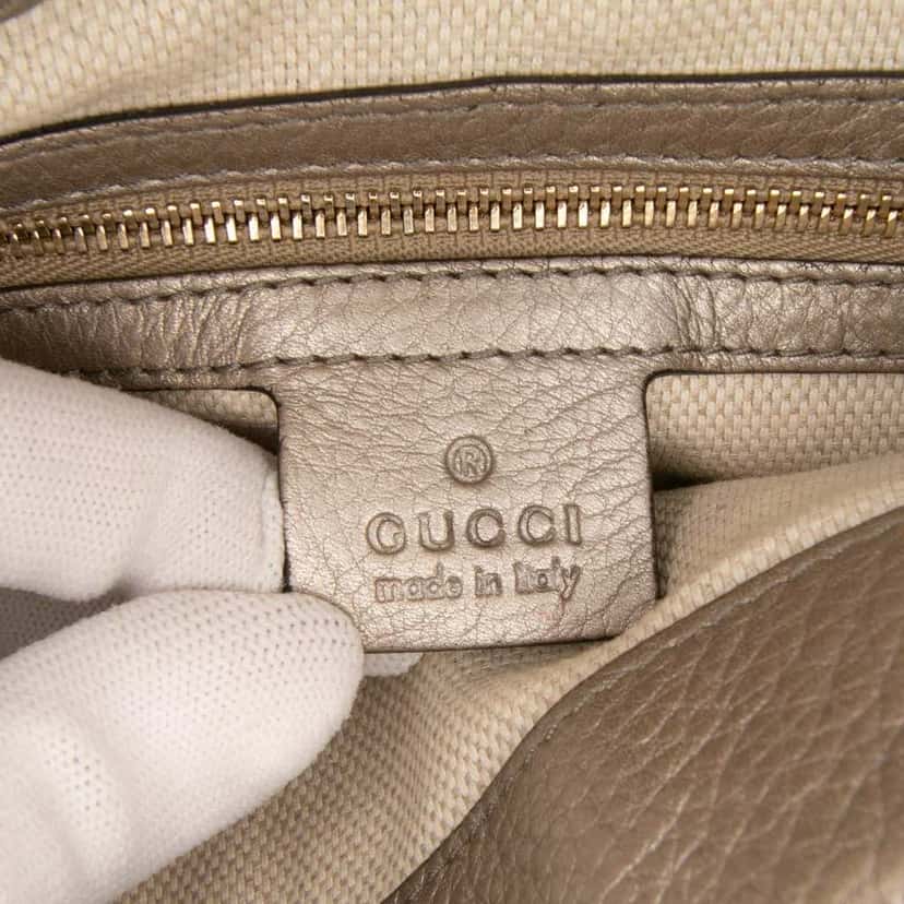 Gucci Small Metallic Leather Soho Working Satchel Gold Leather Good condition - Box View