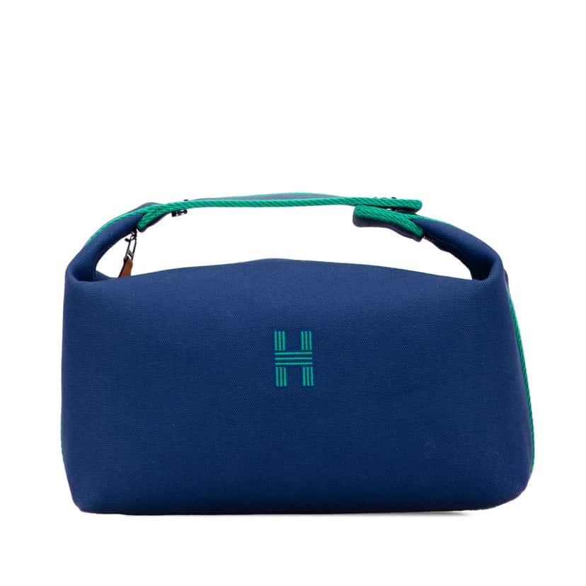 Hermès Large Canvas Bride A Brac Blue Canvas Good condition - Front View