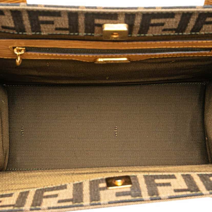 Fendi Zucca Canvas Front Pocket Tote Brown Canvas Good condition - Model View
