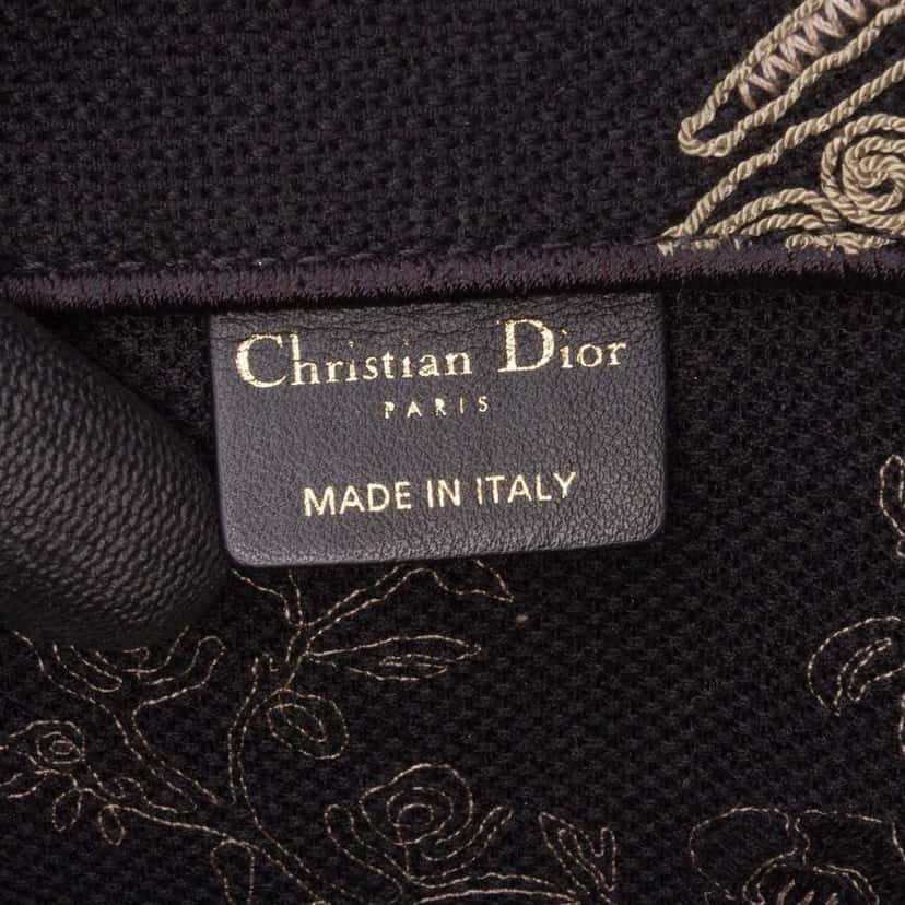 Dior Large Canvas Embroidered Jardin d'Hiver Book Tote Black Canvas Good condition - Box View