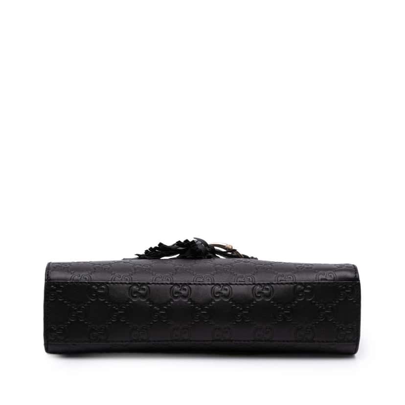 Gucci Small Guccissima Emily Shoulder Bag Black Leather Good condition - Inside View