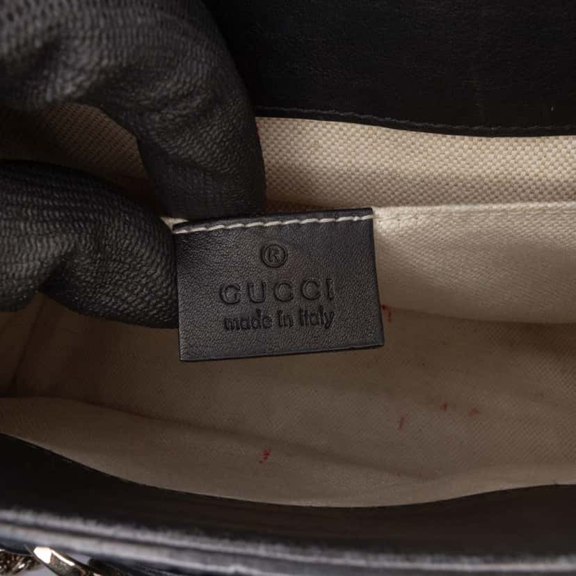Gucci Small Guccissima Emily Shoulder Bag Black Leather Good condition - Box View