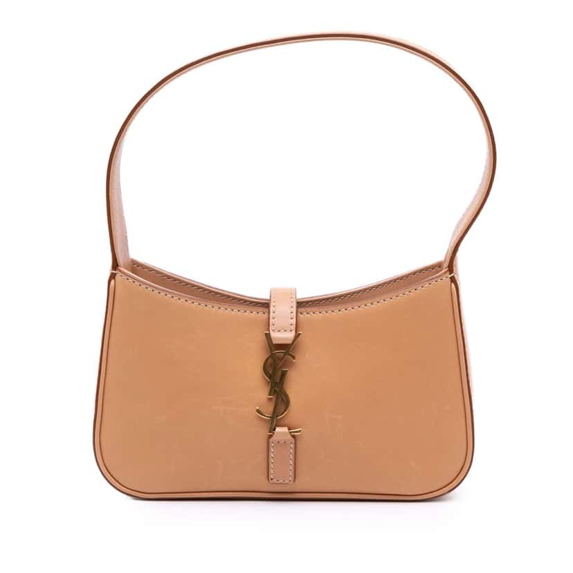 Saint Laurent Mini Smooth Calfskin Le 5 a 7 Hobo Brown Leather Very good condition - Front View