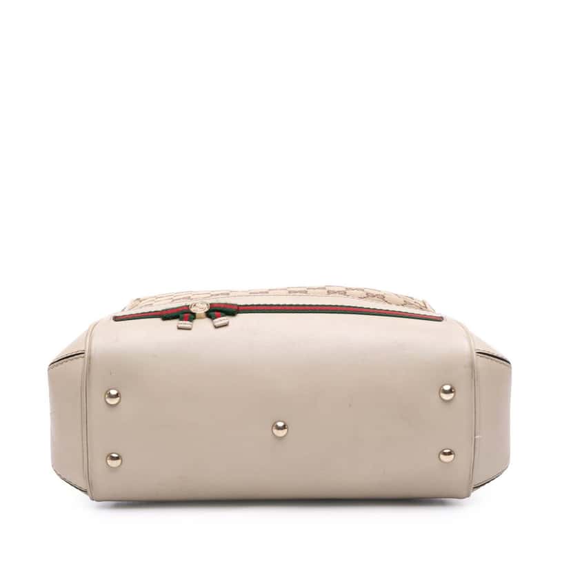 Gucci Small GG Canvas Web Mayfair Satchel Brown Canvas Good condition - Inside View