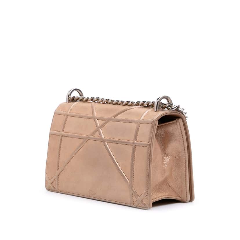 Dior Small Iridescent Lambskin Diorama Flap Gold Leather Good condition - Back View