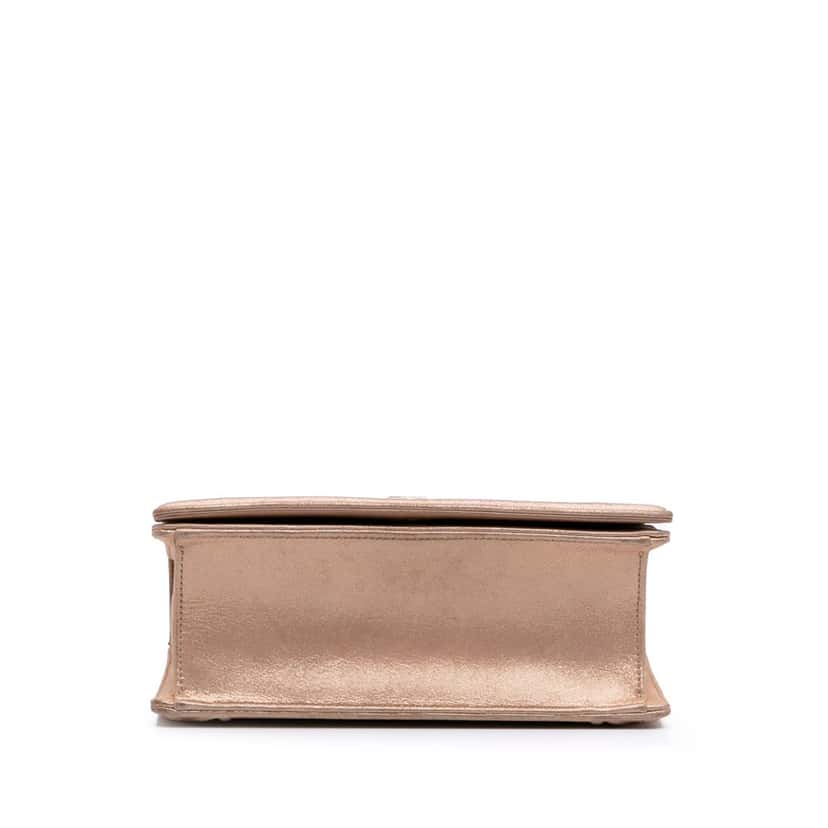 Dior Small Iridescent Lambskin Diorama Flap Gold Leather Good condition - Inside View