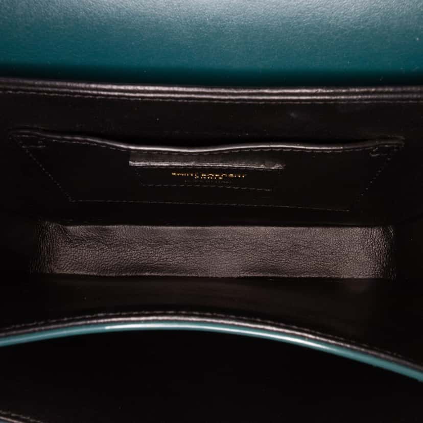 Saint Laurent Small Calfskin Solferino Satchel In Box Green Leather Good condition - Model View