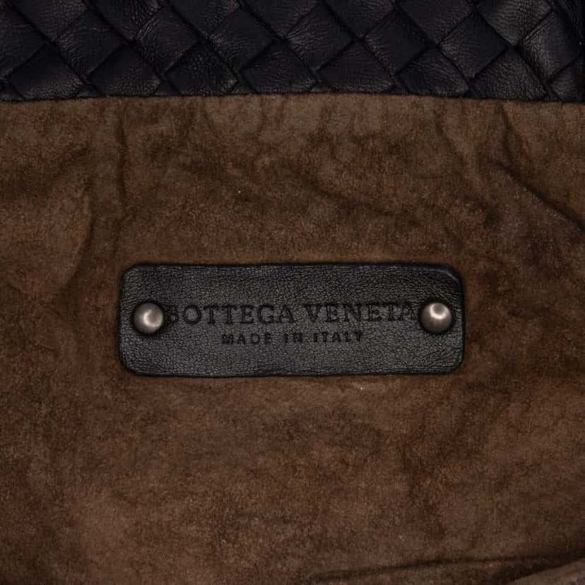Bottega Veneta Nappa Intrecciato Fold Over Satchel Black Leather Good condition - Box View