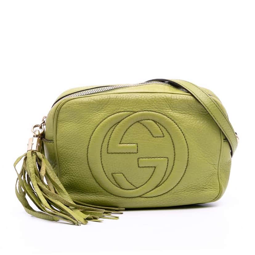 Gucci Leather Soho Disco Crossbody Green Leather Good condition - Front View