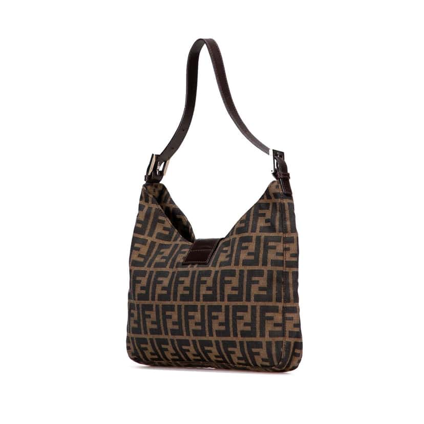 Fendi Zucca Canvas Shoulder Bag Brown Canvas Good condition - Back View