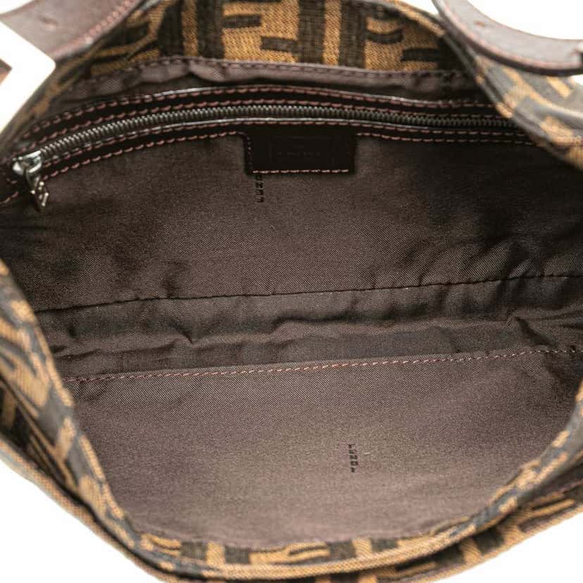 Fendi Zucca Canvas Shoulder Bag Brown Canvas Good condition - Model View