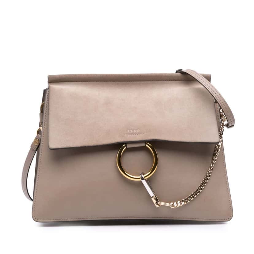 Chloé Medium Leather Faye Shoulder Bag Brown Leather Good condition - Front View