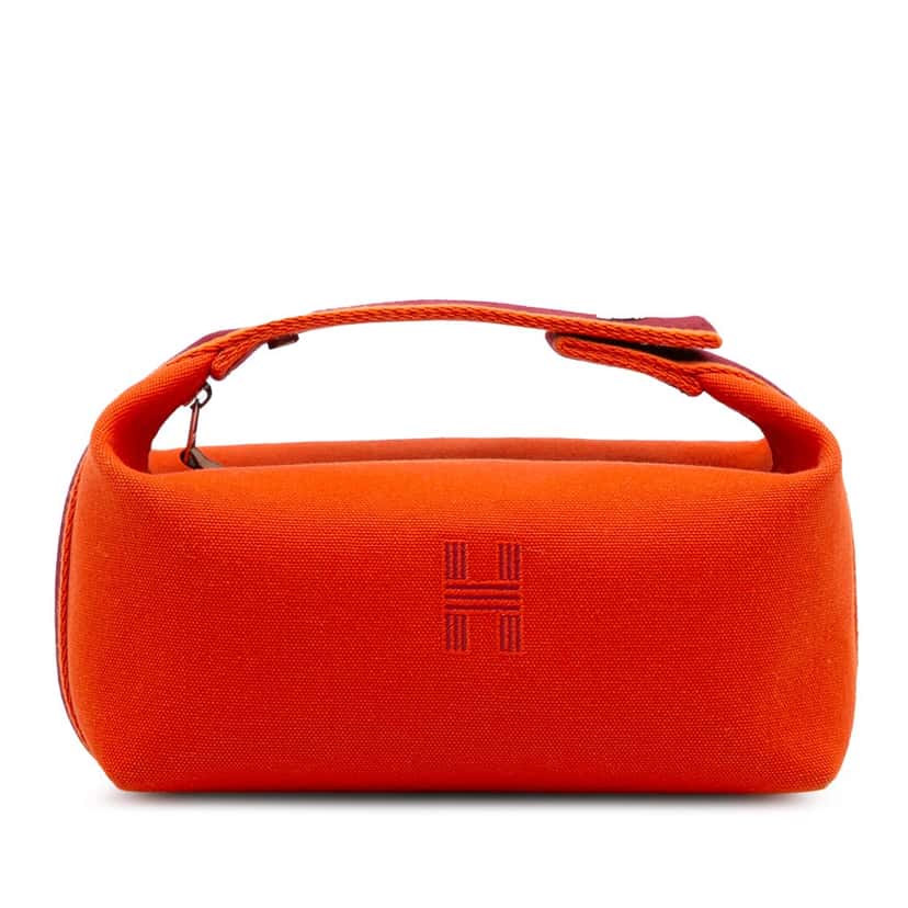 Hermès Small Canvas Bride A Brac Case Orange Canvas Good condition - Front View