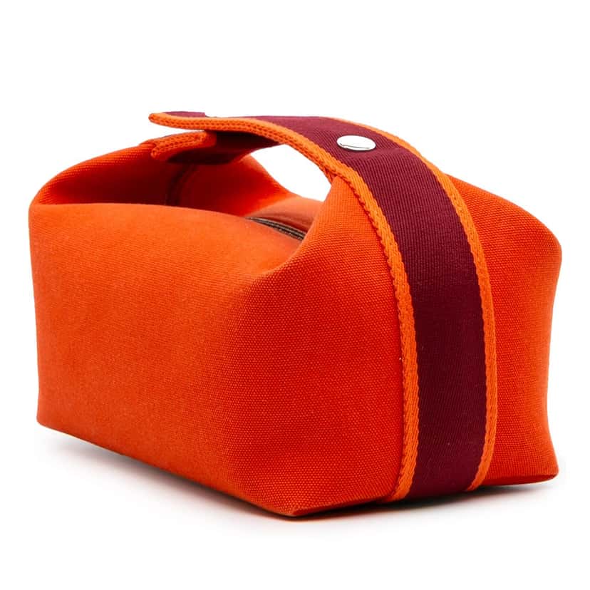 Hermès Small Canvas Bride A Brac Case Orange Canvas Good condition - Back View