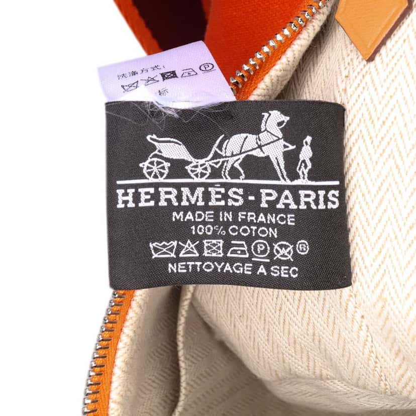 Hermès Small Canvas Bride A Brac Case Orange Canvas Good condition - Box View