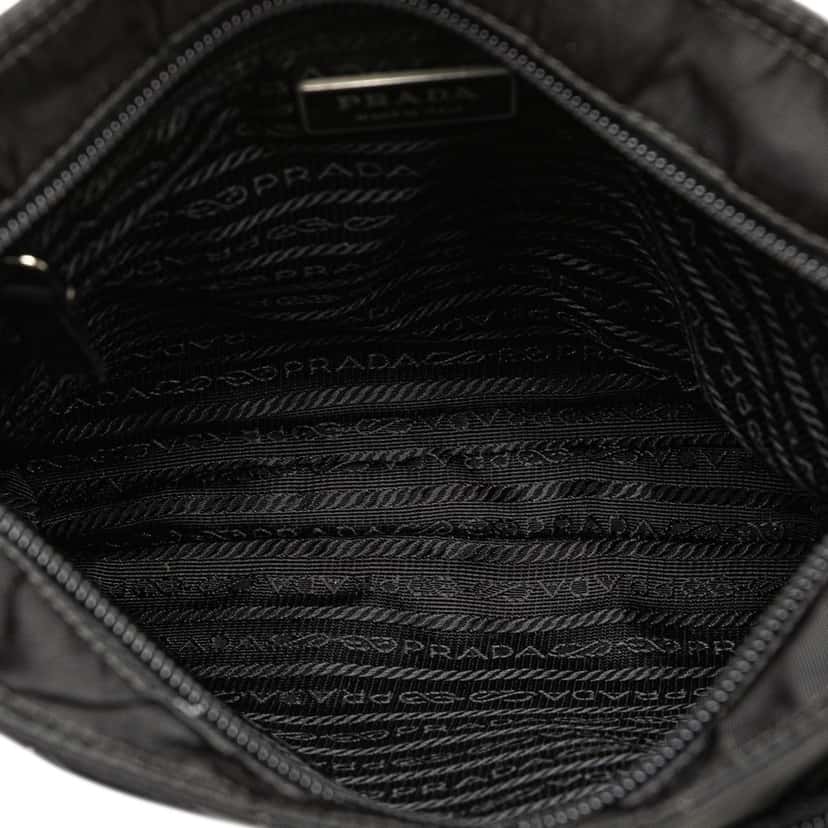 Prada Tessuto Zip Top Crossbody Black Good condition - Model View