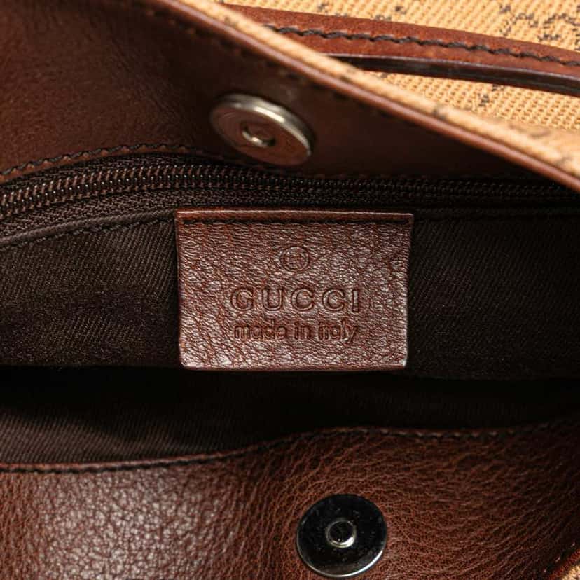 Gucci GG Denim Horsebit Shoulder Bag Brown Denim Good condition - Box View