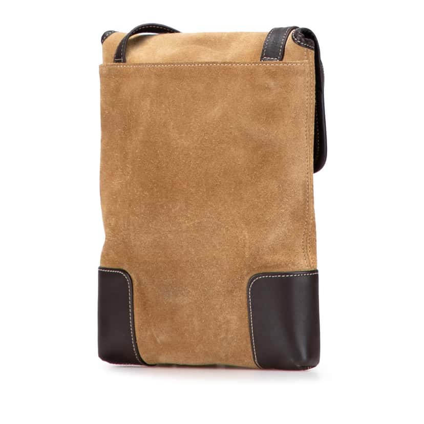 Loewe Suede Anagram Crossbody Brown Leather Good condition - Back View