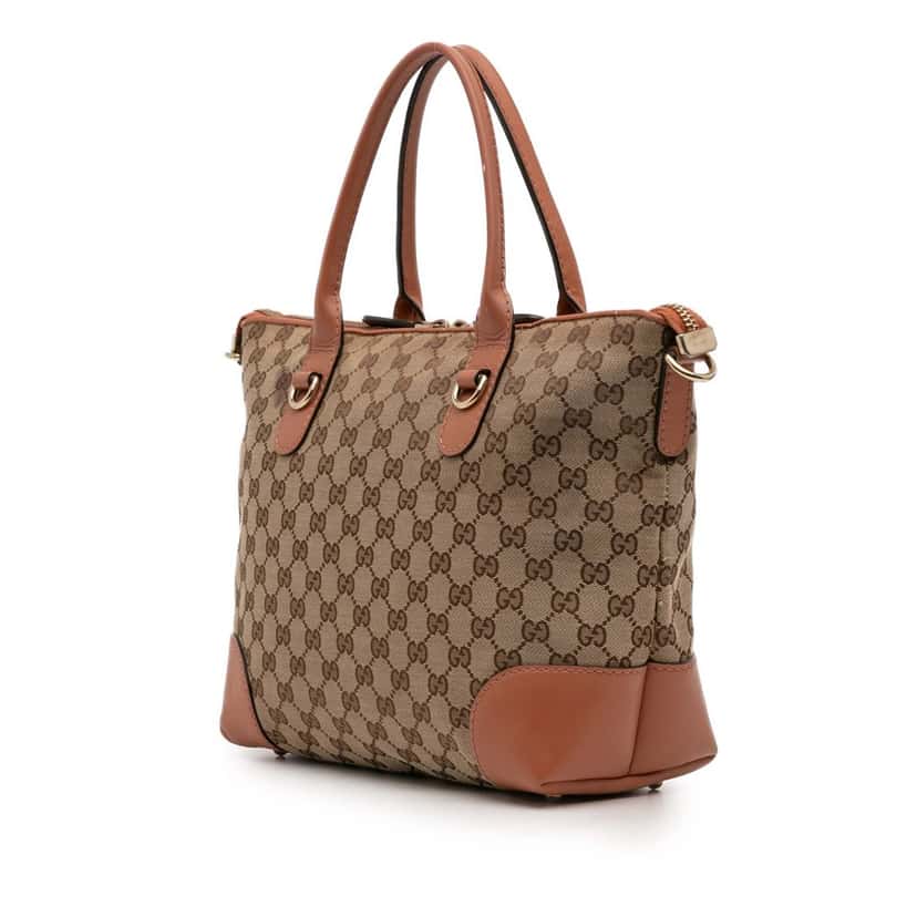 Gucci GG Canvas Heart Bit Satchel Brown Canvas Good condition - Back View