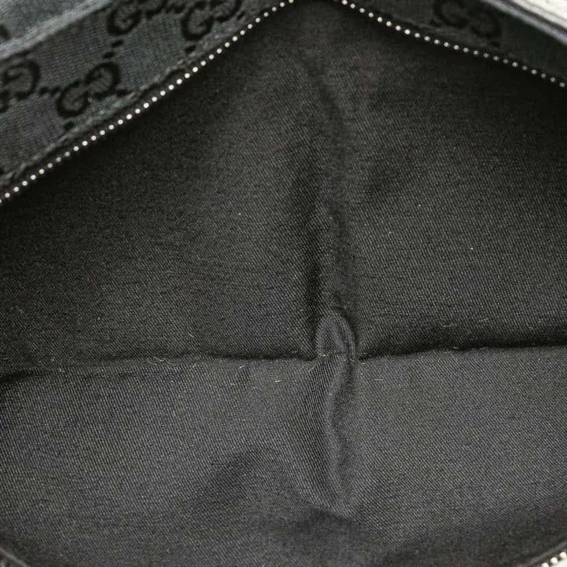 Gucci GG Canvas Double Pocket Belt Bag Black Canvas Good condition - Model View