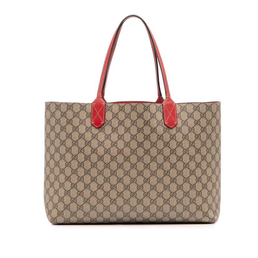 Gucci Medium GG Supreme Reversible Tote Brown Canvas Good condition - Front View