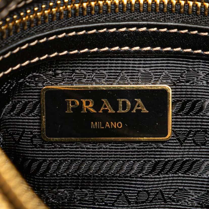 Prada Canvas Canapa Logo Double Zip Crossbody Brown Canvas Good condition - Box View