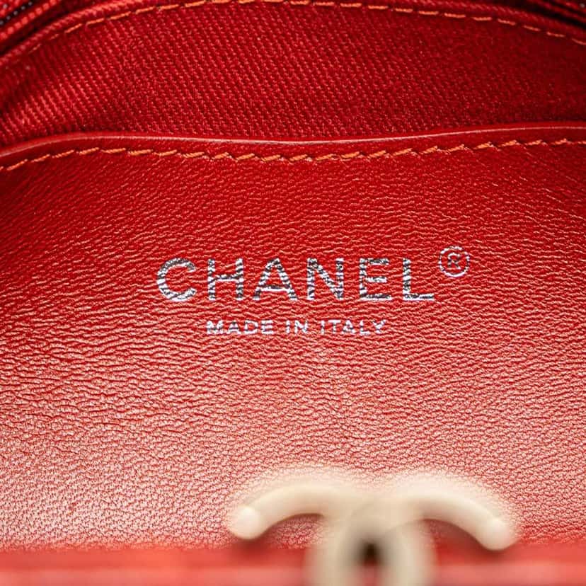 Chanel Large Glazed Calfskin Mademoiselle Bowling Bag Red Leather Good condition - Box View