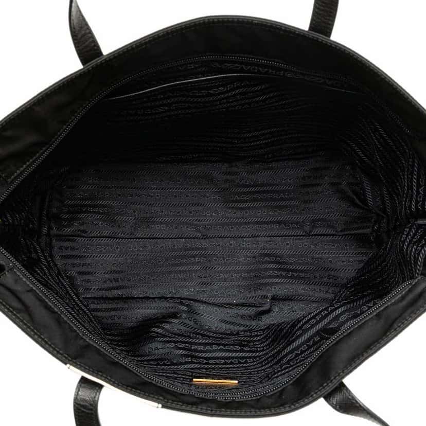 Prada Tessuto Flower Collage Tote Black Good condition - Model View