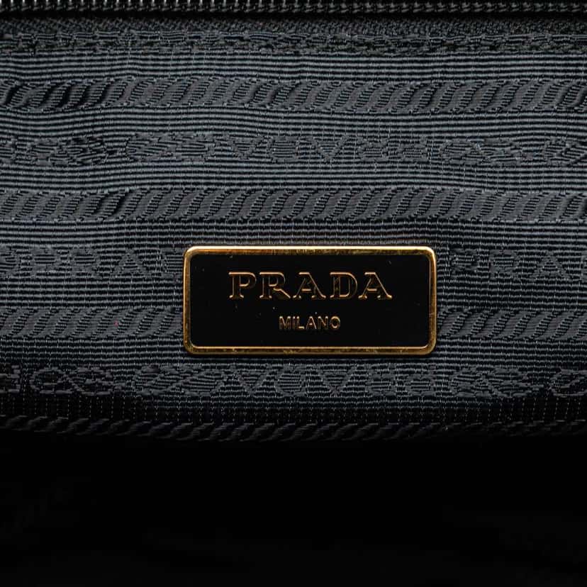 Prada Tessuto Flower Collage Tote Black Good condition - Box View