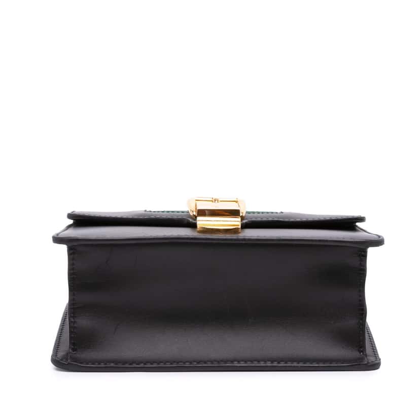 Gucci Mini Leather Web Sylvie Chain Crossbody Black Leather Good condition - Inside View