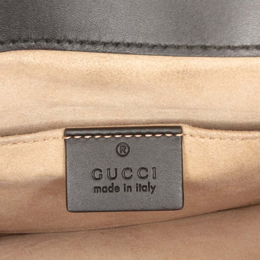 Gucci Mini Leather Web Sylvie Chain Crossbody Black Leather Good condition - Box View